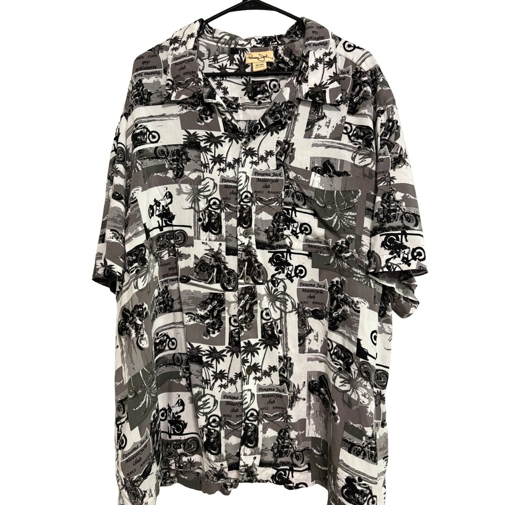 Panama Jack Men's 3XL‎ Shirt Motorcycle Club Maui Hawaii Button Up Short Sleeve